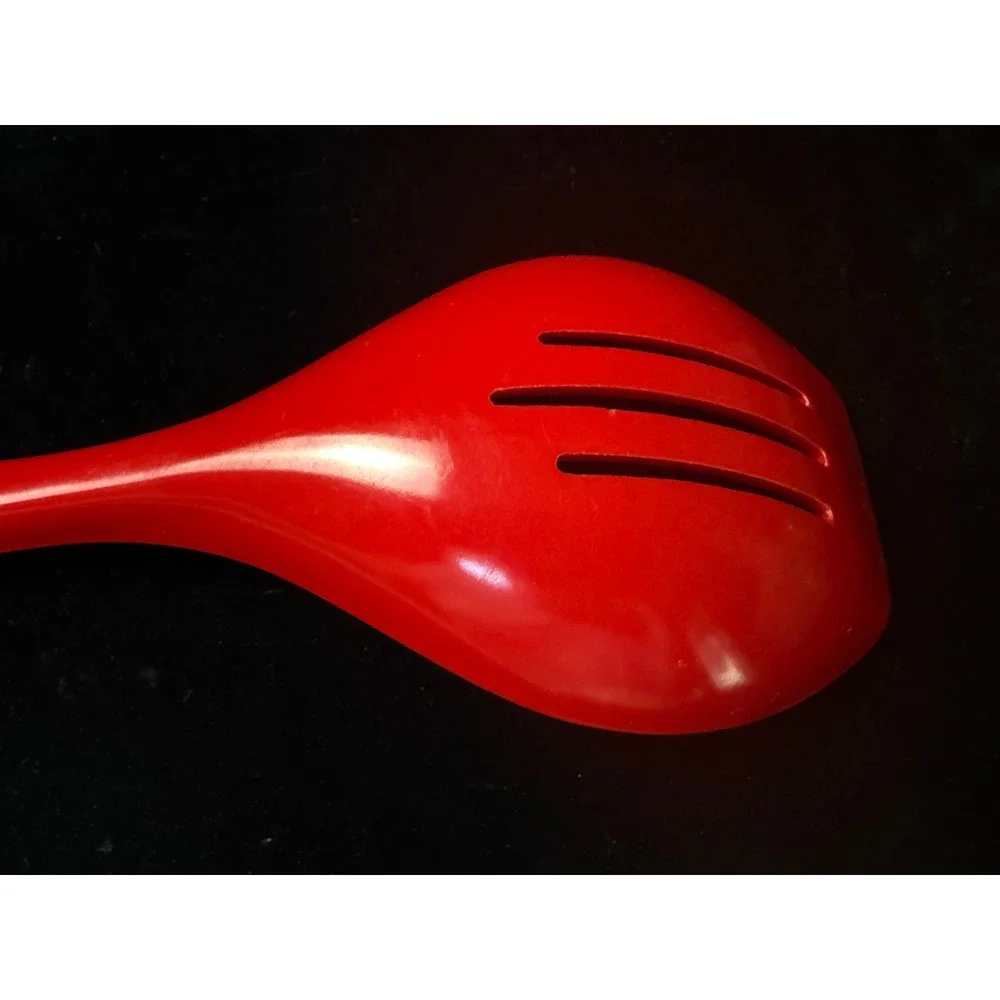 Vintage Kitchen Utensil Set Machi Melamine Red Slotted Spoon Ladle Ultratemp 4pc